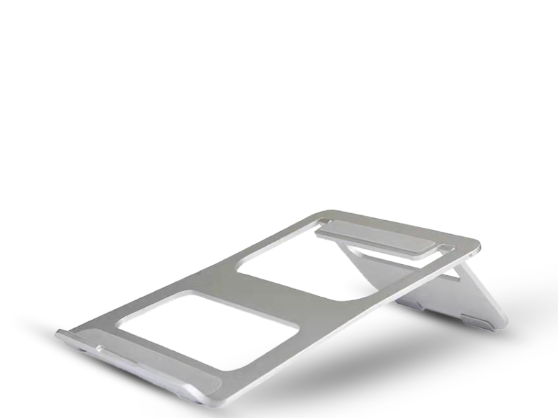 ALU LAPPY HOLDER - Ergonomic Aluminum Laptop Holder with Rubber Pads for Stability