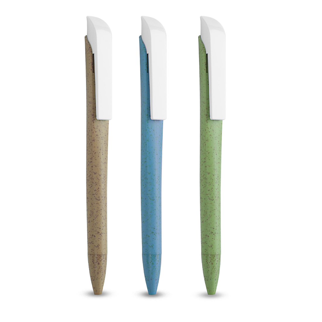e1217 WHEATY PEN - Eco-Friendly Push Pen Made from Wheat Material with Blue Ink - Image 1