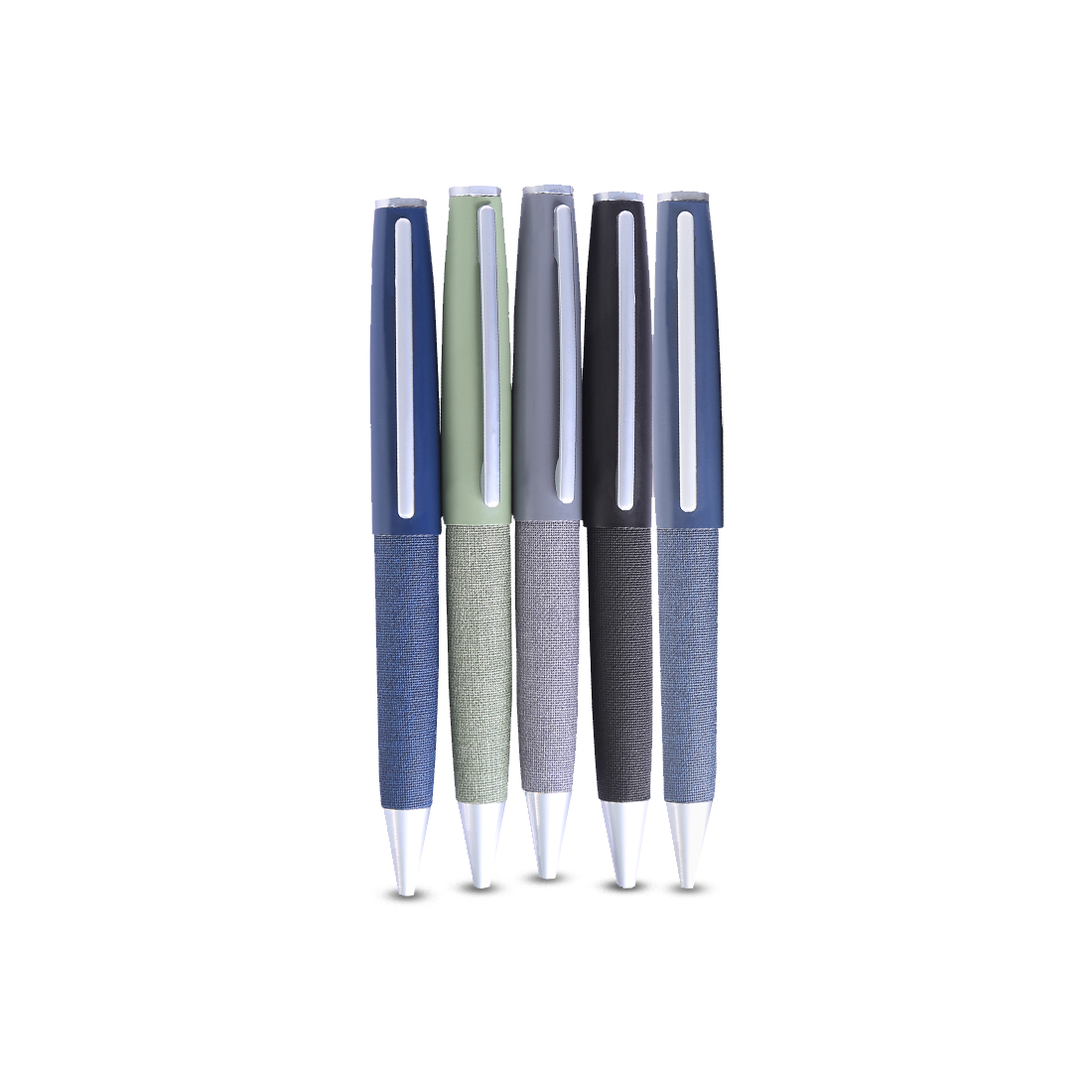 e4033 STYLISH PEN - Premium Metal Twist Pen with PU Coating and Blue Ink - Image 1