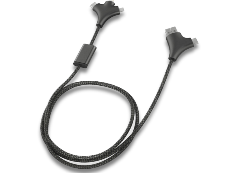W CABLE - Versatile 3-in-1 Fabric Charging Cable with Eco-Friendly Design