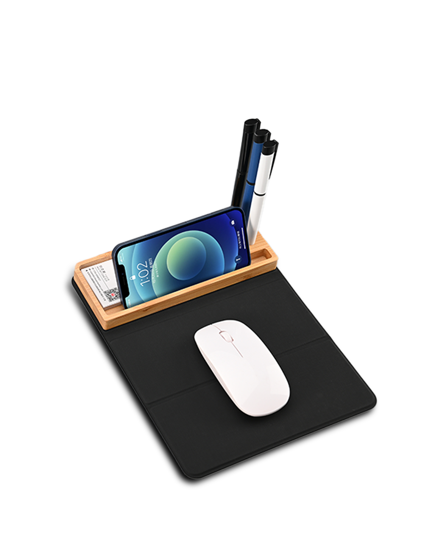 mousepad_organizer_e3183_5 MOUSEPAD ORGANIZER - Foldable RCS PU Mousepad with Bamboo Wireless Charger and Light-Up Feature - Image 1
