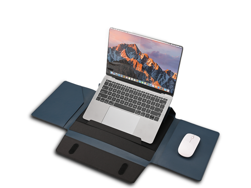 OFFICE LAPFOLD - Versatile PU Laptop Sleeve that Transforms into a Workstation