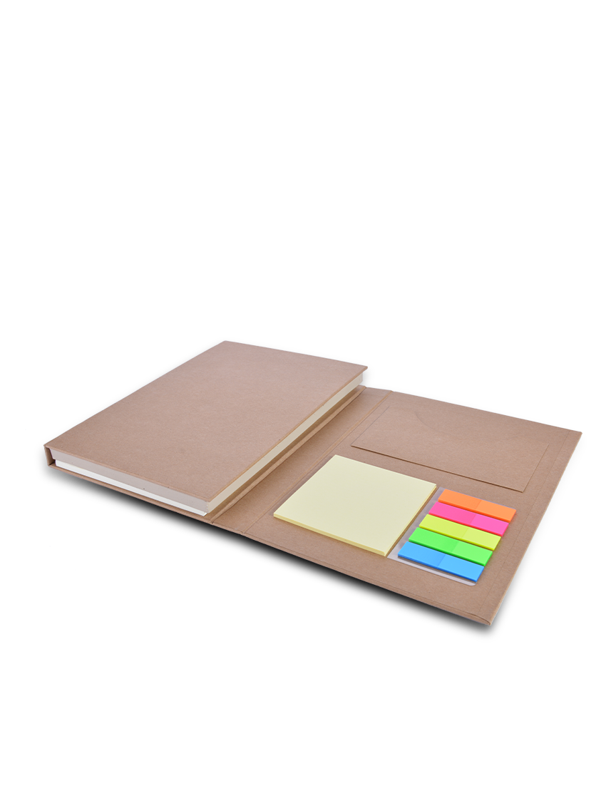tri-fold_stationery_e6018_3 TRI-FOLD STATIONERY SET - All-in-One Stationery Organizer with Craft Paper Cover - Image 1