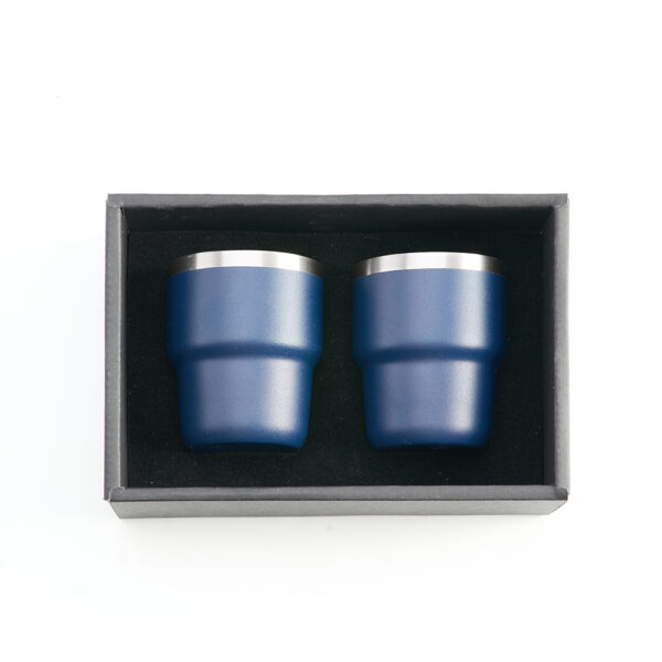 ESPRESSO STACKABLE – Stylish 80ml Double-Wall Stainless Steel Espresso Cups with Silver-Lined Lid & Premium Gift Box - Image 8